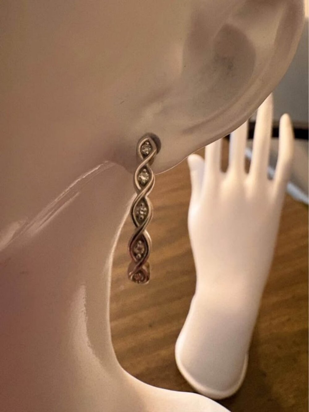 Sterling Silver 925 Lab Diamond .10 Carot Hoop Earrings